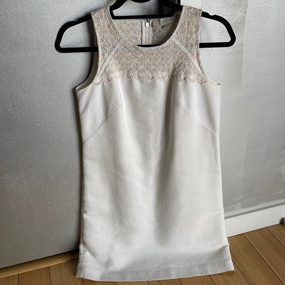 Ann Taylor LOFT white work dress